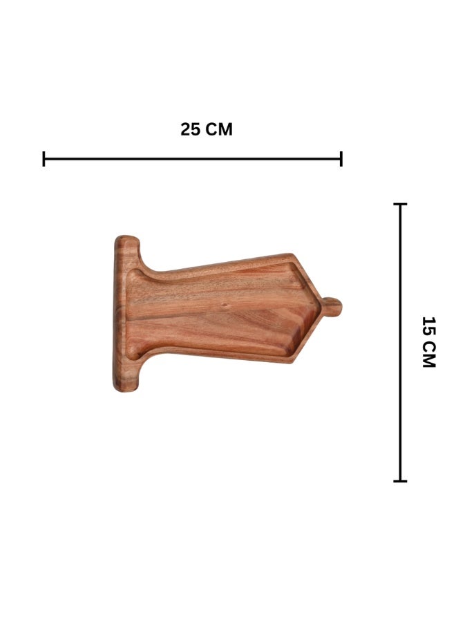 Natural Kaya wooden lantern-shaped snack dish - Image 2